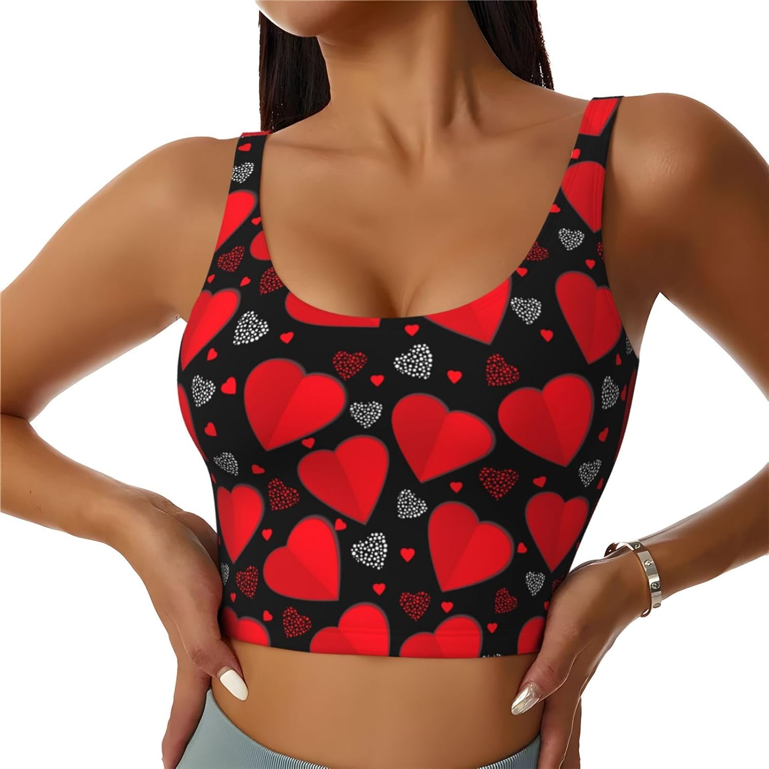 เสื้อกีฬาสําหรับผู้หญิง Racerback Running Bra ออกกําลังกาย Crop Tank Tops กีฬา Bra