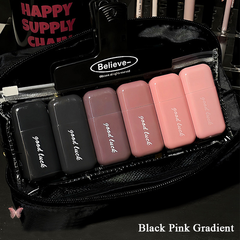 เทปลบคําผิดผงสีดํา 6 ชิ้นชุดเทปลบคําผิดไล่ระดับสีที่เรียบง่ายและสร้างสรรค์เทปลบคําผิดเรียบและเงียบสําหรับนักเรียน