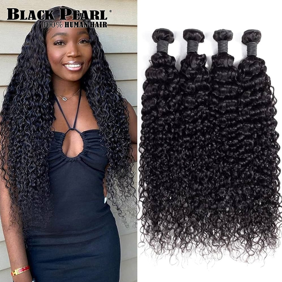 Extensões indianas do Weave do cabelo humano, Afro Kinky Curly Hair, Remy Indian Remy, cor natural, 100g por pcs, 1 3 4 Pacotes Deal