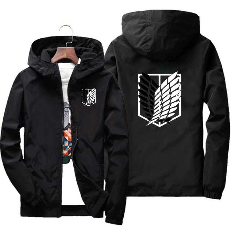 Attack on Titan New Outdoor Travel Men's Hooded Jacket Spring Fall Zipper  Lightweight Comfortable Camping Hiking