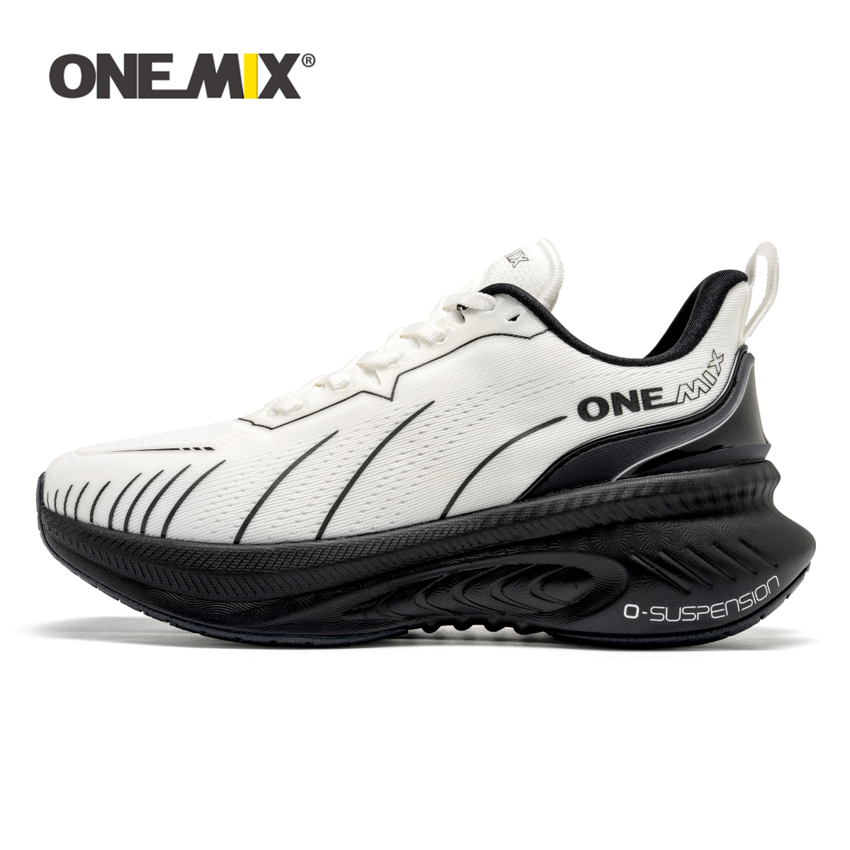 ONEMIX, nuevas zapatillas de correr acolchadas para hombres, corredores pesados adecuados con cordones, zapatillas deportivas antideslizantes para mujeres, zapatillas deportivas para exteriores para hombres