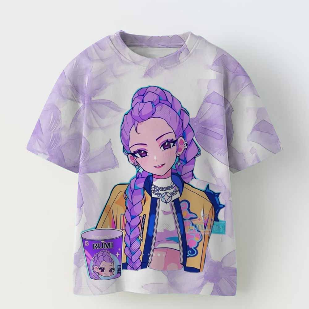 Kpop demônios caçadores tigre meninas meninos t camisa k-pop caçadores de demônios roupas infantis camisetas bonito dos desenhos animados impressão camisetas
