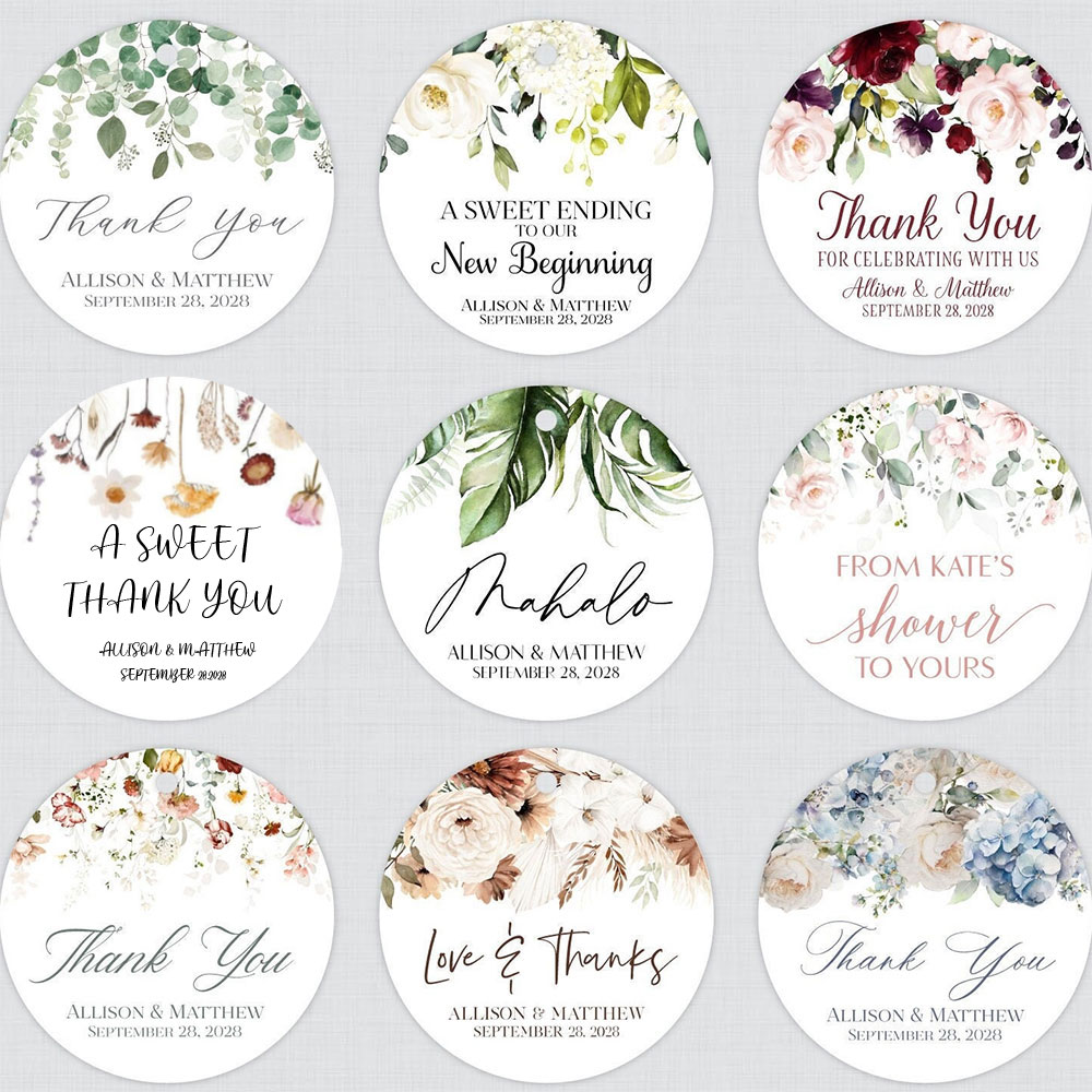 Benutzer definierte Hochzeit Taufe Aufkleber personal isierte wasserdichte runde Geschenk anhänger Braut dusche Geschenk danke Aufkleber