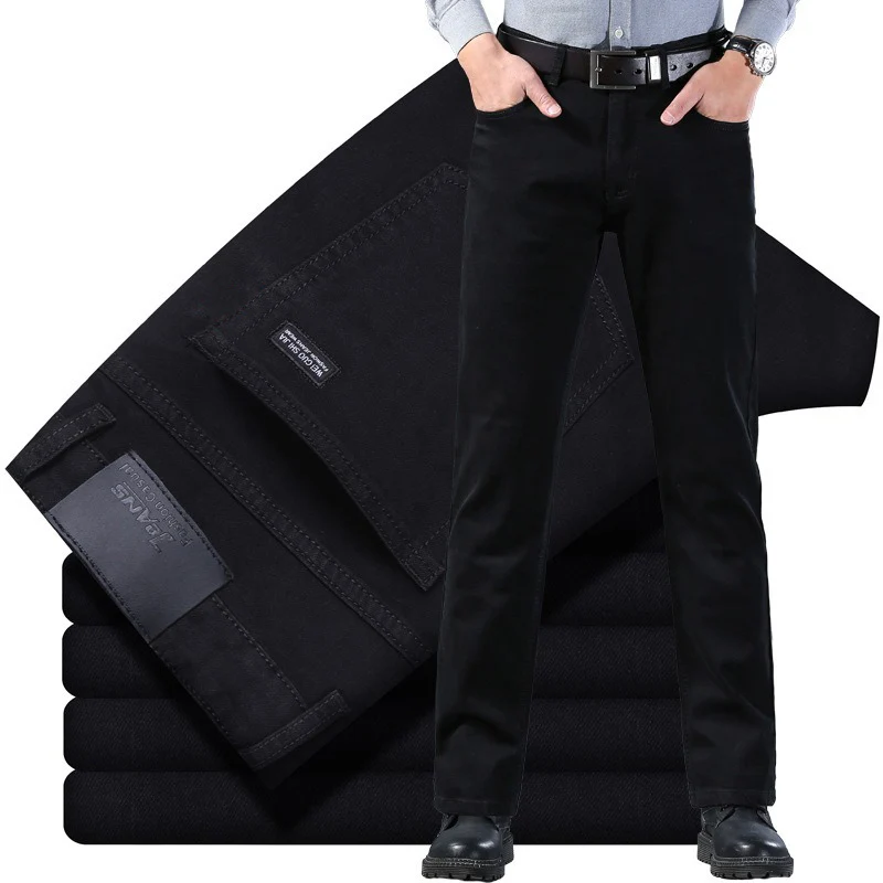 Jeans Merek Fashion Canggih Klasik Pria Jean Homme Celana Panjang Denim Biker Masculino Hitam Melar Lembut Pria Celana Pria Overall