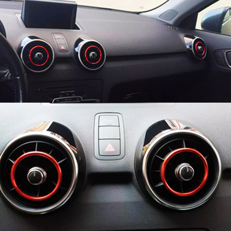 สําหรับ Audi A1 S1 8X 2010-2018 กีฬา S-Tronic Sportback Ego Car Air Outlet ตกแต่งแหวน Sline Quattro AC Vent Trim ฝาครอบ