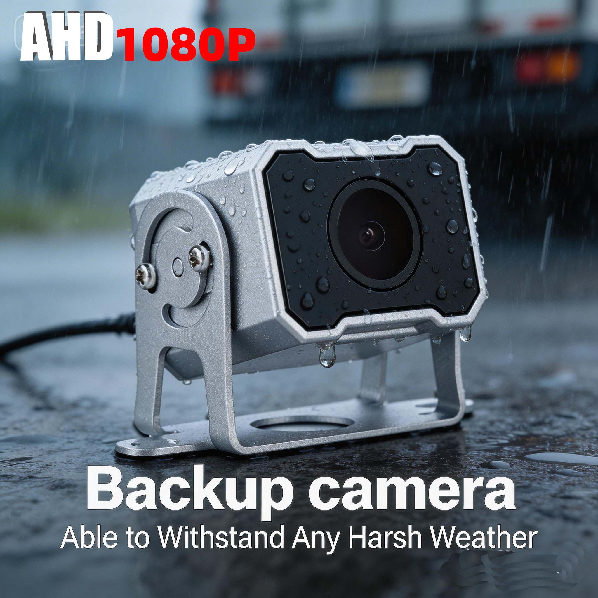 Câmera de Ré AHD 1080P HD 4 Pinos para Caminhão, Ônibus, Van, RV e Monitor de Veículos Pesados