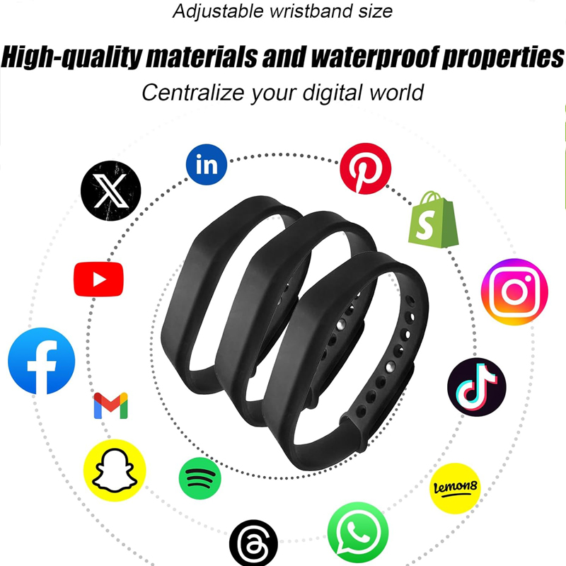 Adjustable Silicone RFID Bracelet NFC NTAG215 Big Memory Chip Silicone RFID Wristband