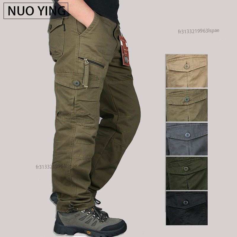 Pantaloni cargo in cotone da uomo Primavera Autunno Casual Multi tasche Pantaloni lunghi da uomo Pantaloni dritti Pantaloni da lavoro tattici Uomo