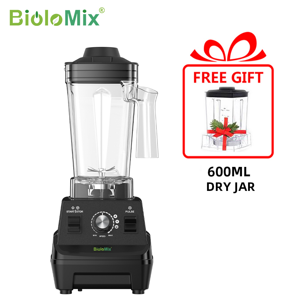 BioloMix-batidora Mini Pro de alta potencia, exprimidor de batidos sin BPA, jarra Dual de 1,8l y 0,6l, 1800W