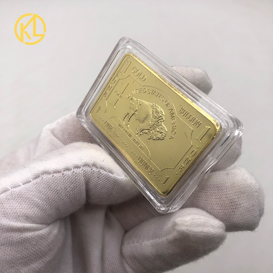 Сувенирная позолоченная коллекционная монета из железа с изображением буйвола, 1 тroy унция, США, памятная коллекционная монета, подарок