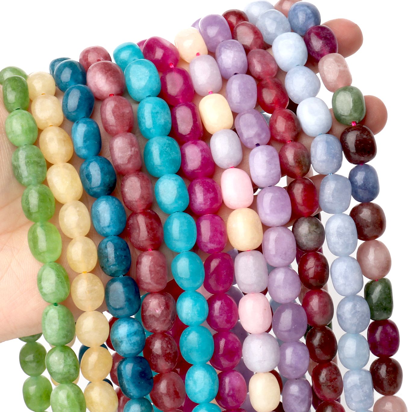 9x11mm natural irregular oval morganite jade pedra citrinas ágata de quartzo contas para fazer jóias diy pulseira espaçador grânulos