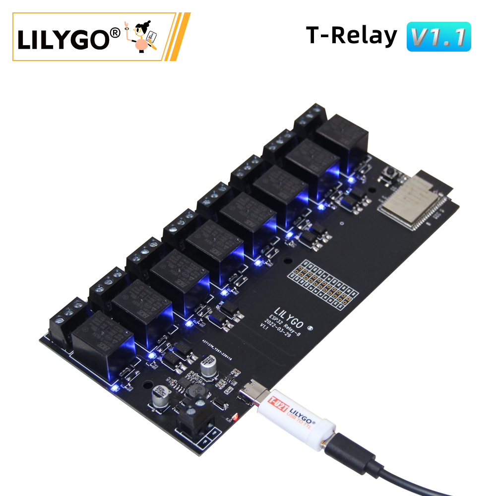 LILYGO ®   T-Relais 5V 8-Kanal-Relaismodul ESP32 Wireless Development Board WIFI Bluetooth mit Optokoppler-Isolation für Arduino