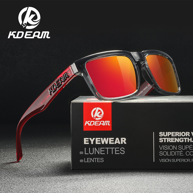 KDEAM-gafas de sol polarizadas ultraligeras para hombre y mujer, lentes cuadradas e informales con efecto espejo, bloqueador de Color, Unisex