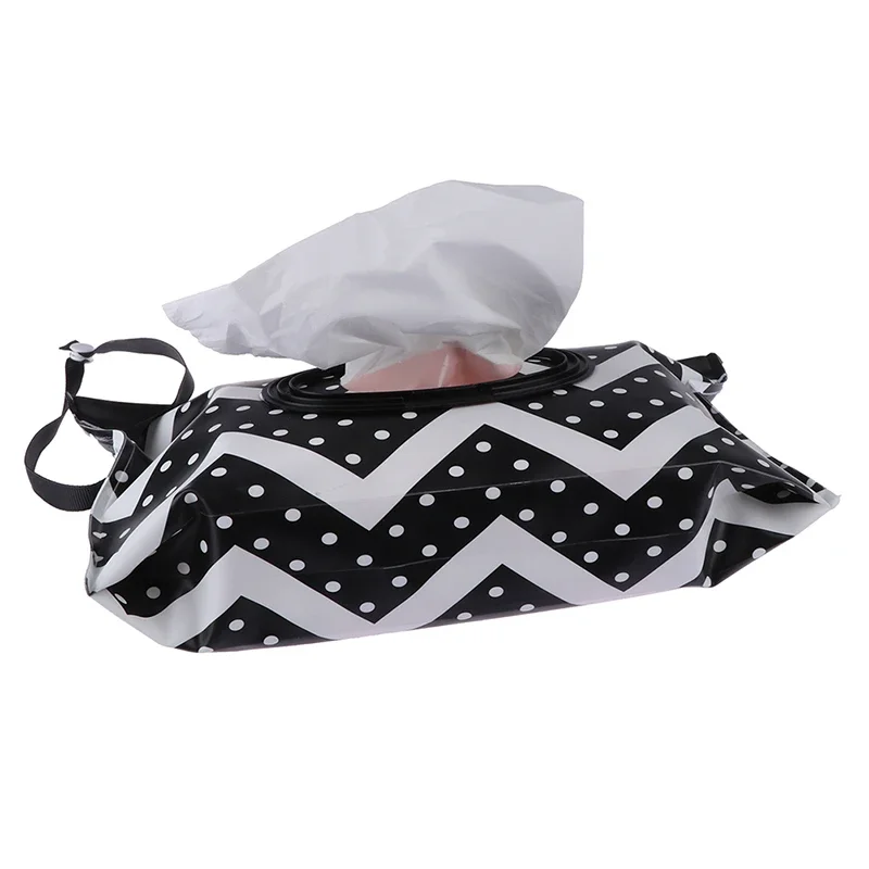 Baby Natte Doekjes Pouch Leuke Snap-Strap Hervulbare Natte Doekjes Tas EVA Flip Cover Tissue Box Outdoor Nuttig Kinderwagen accessoire