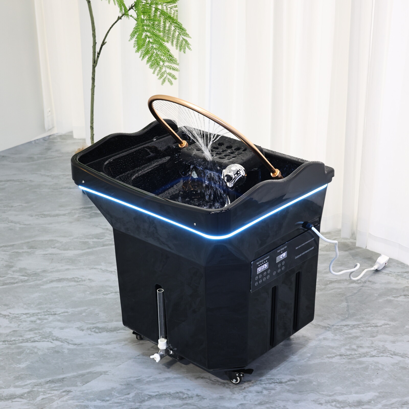Convenient Mobile Shampoo Basin Storage Water Type Heatable Water Circulation Head SPA Fumigation Host SPA Shop Furniture