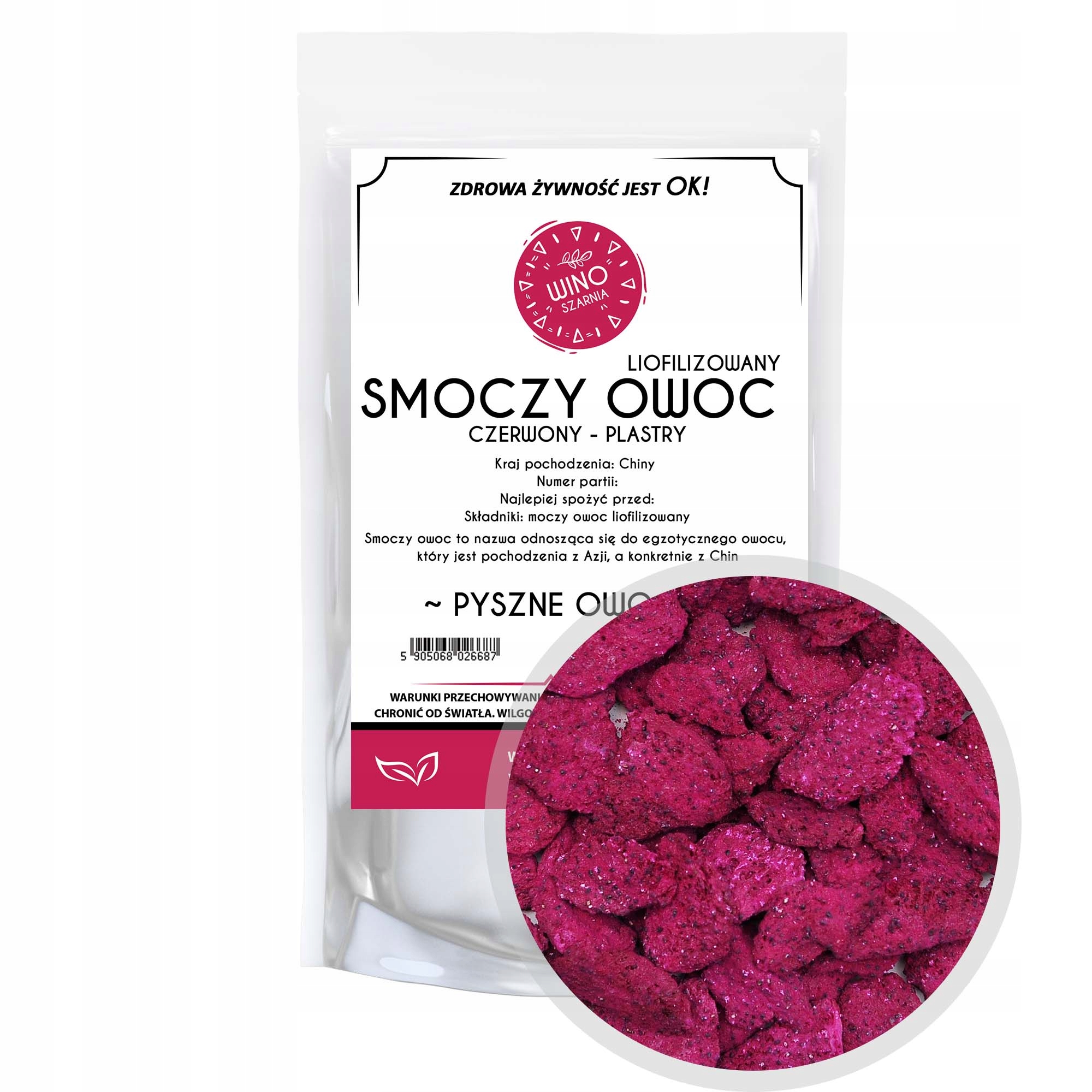 Rodajas de Pitaya Liofilizadas, Fruta del Dragón - 50g