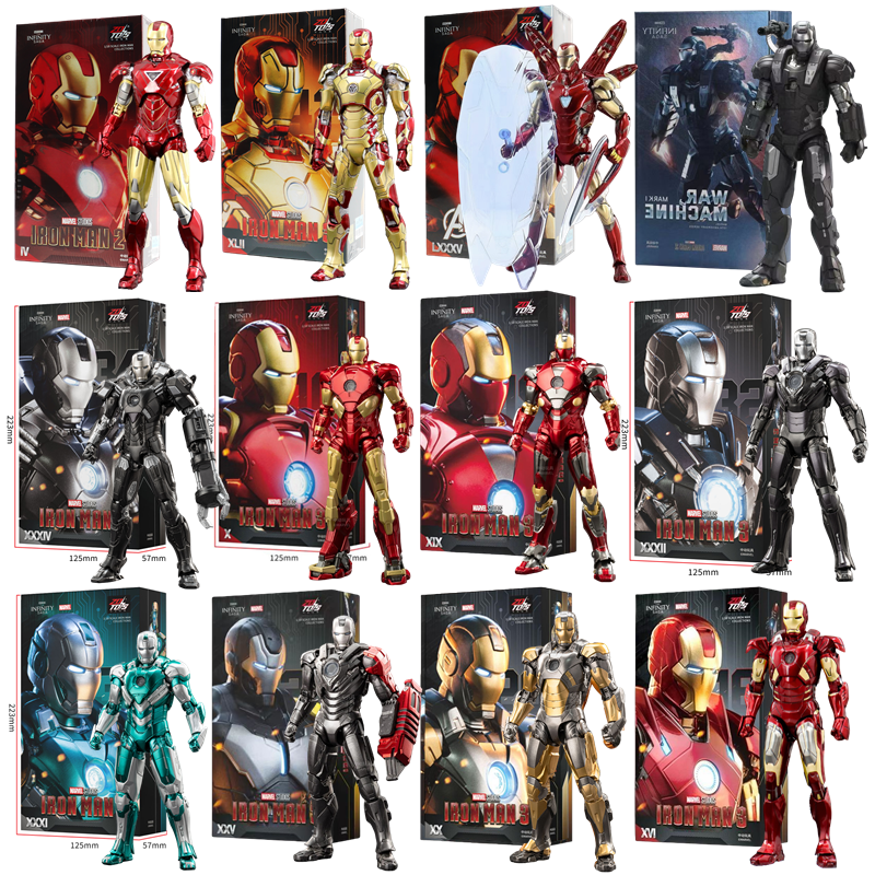 ZD Toys Iron Man MK1 MK2 MK3 MK4 MK5 MK6 MK7 MK42 MK43 MK45 MK46 War Machine Figura de Acción de Película de 7 Pulgadas Juguetes Coleccionables para Adultos