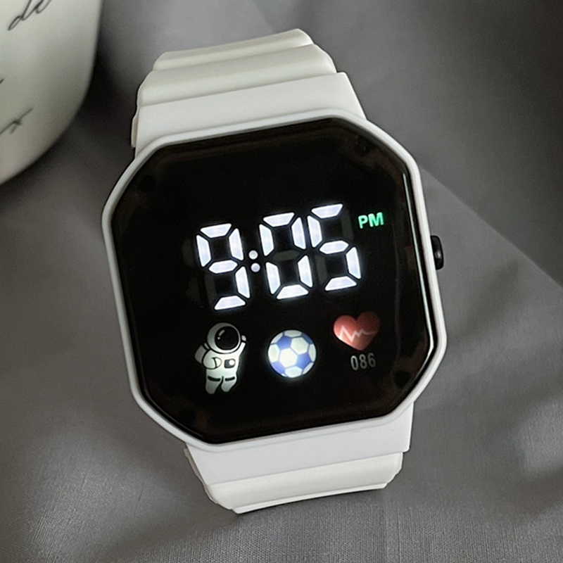 Reloj LED inteligente Simple, reloj de pulsera Digital para niños, correa de silicona para niños, relojes electrónicos deportivos para Fitness, reloj de ritmo cardíaco