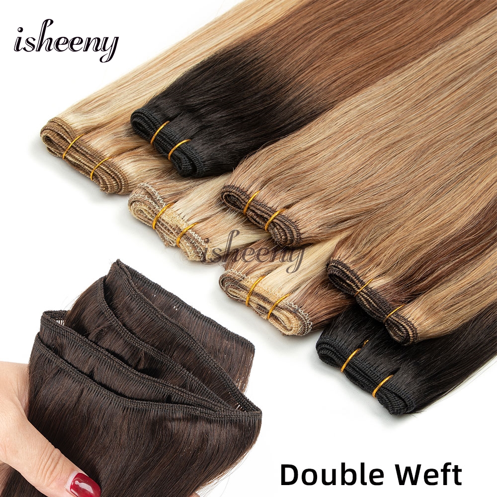 Proste włosy ludzkie wyplata brazylijski Remy wiązki ludzkich włosów szyć w wątku rozszerzenia prosto blond 100g 12 "-24" naturalne włosy