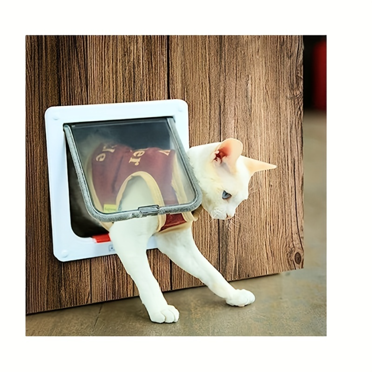 Porta con patta per cani e gatti con porta con patta con serratura di sicurezza a 4 vie per cani di piccola taglia, gatti, gattini