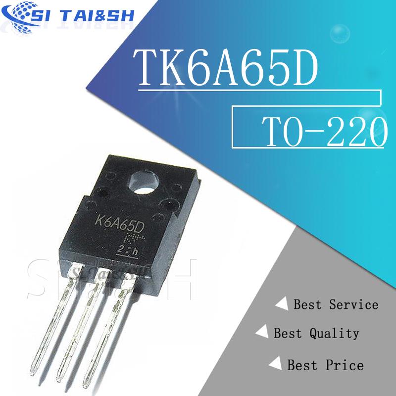 10 Uds TK6A65D F K6A65D TK6A65 F MOSFET N-Ch FET 650V 4.0s IDSS 10 uA.95 Ohm sistema de datos