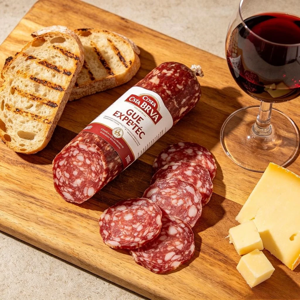 Costa Brava Authentieke Fuet Extra Espetec Salami, Glutenvrije gedroogde varkensworst, traditionele tapas-snack voor wijn & brood