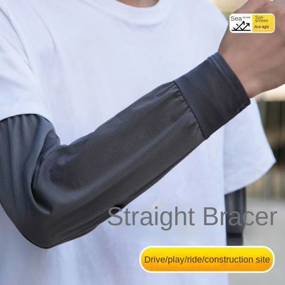 Aquecedores de braço para trabalho ao ar livre para homens, resistente ao desgaste, durável, proteção UV, protetor solar, respirável, verão