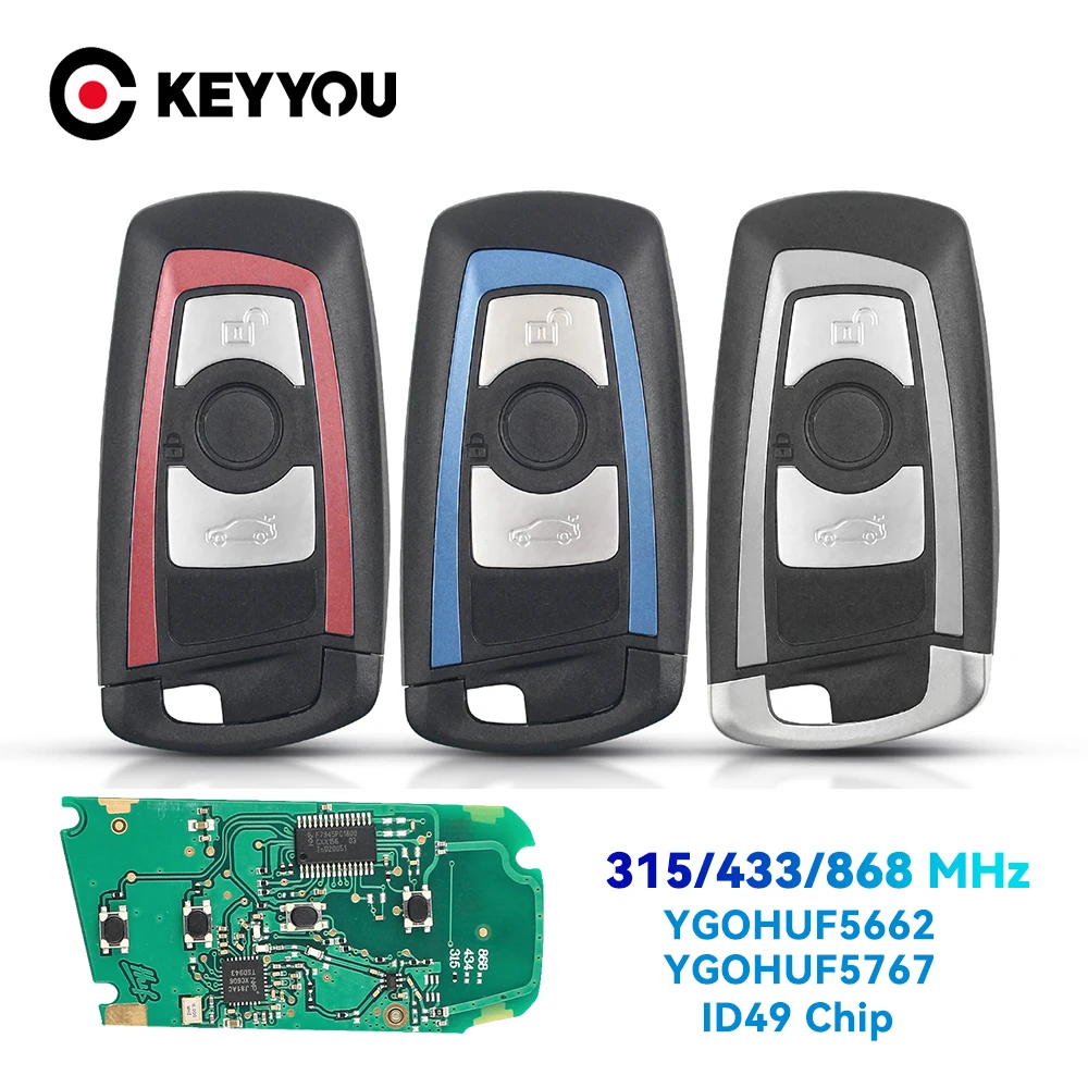KEYYOU HUF5662 HUF5767 HUF5661 Pilot Zdalnego Sterowania ID49 pcf7945 do BMW F 3 5 7 Serii X5 X6 F20 F22 F30 CAS4 CAS4+ FEM 315/434/868MHz