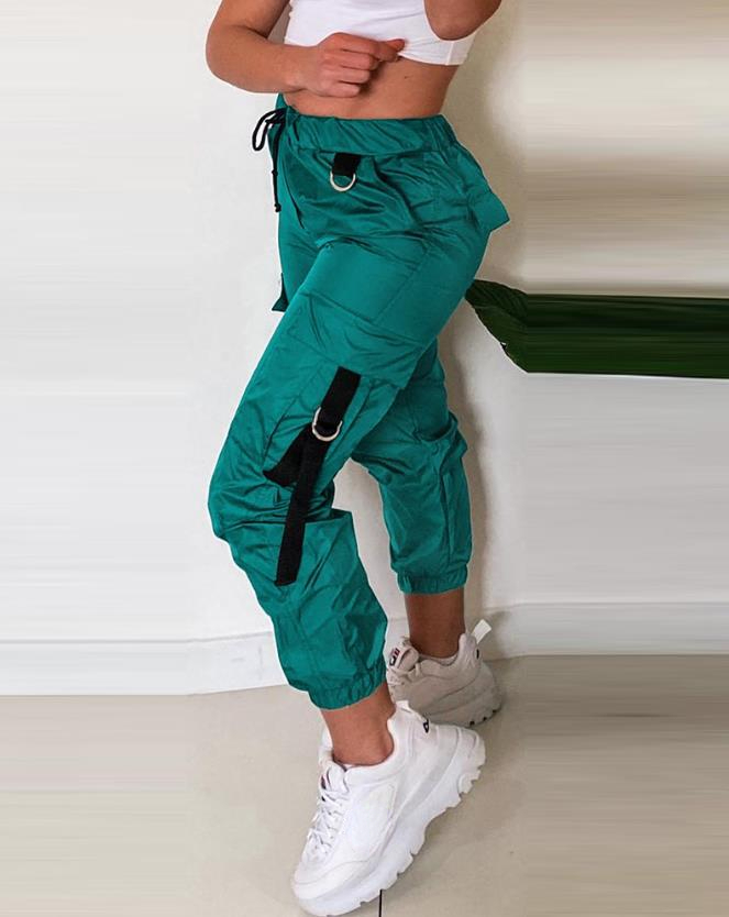 Cargo Broek Vrouwen Streetwear Herfst En Winter Nieuwe Mode Strakke Veelzijdige Casual Losse Taille Patch Broek Voor Dames