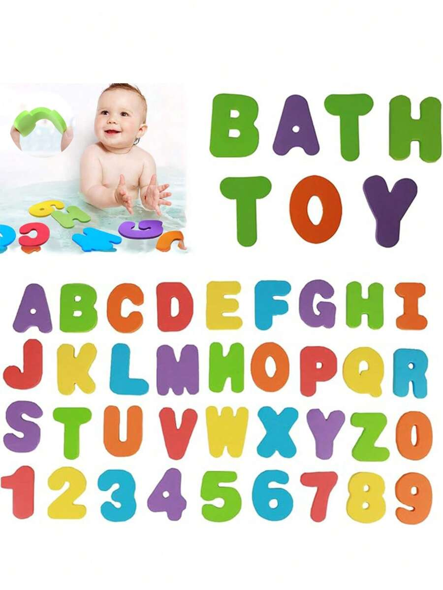 Juguetes de Baño para Niños, Juguetes Flotantes de Espuma con Letras y Números, Juego Educativo Temprano de Matemáticas STEM para Bebés, Regalo para Niños