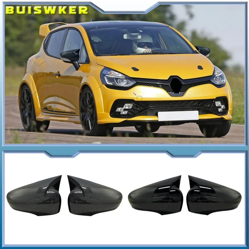 Copertura specchietto laterale pipistrello per Clio 4 IV 2012-2020 Renault Accessori auto RS GT Shiny Piano Black Tuning Auto Sport Bat Design