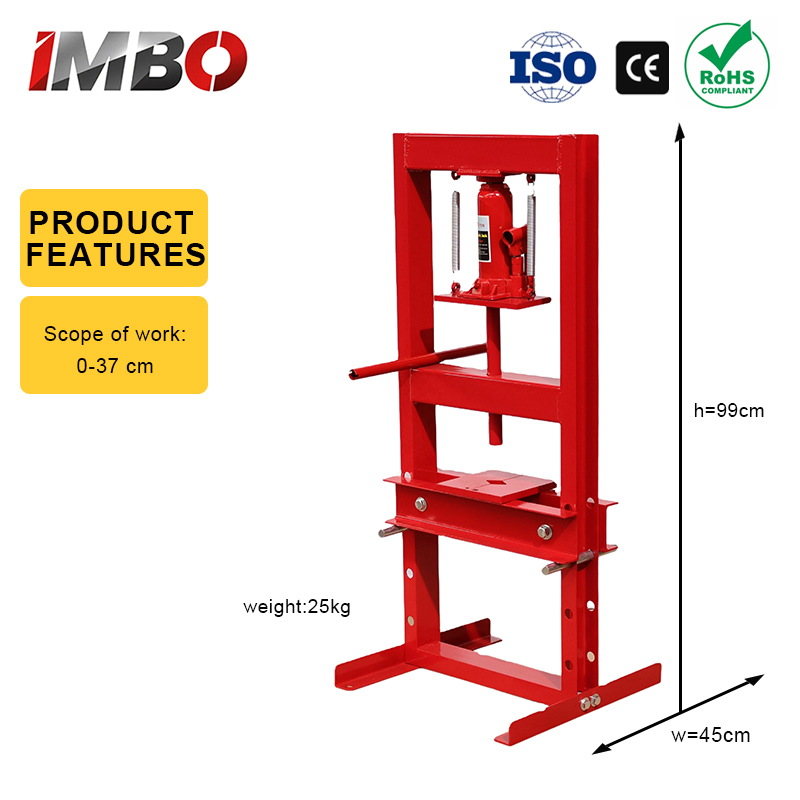IMBO Hydraulische Werkplaats Pers 6T H-Frame Hydraulische Garage/Werkplaats Vloerpers Werkplaats Pers met Persplaten voor Garage Werkplaats Workshop