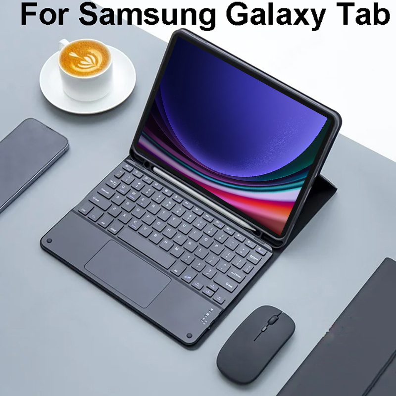 Capa de teclado para samsung galaxy tab a9 plus, capa de tablet para tab s8 s9 ultra s7 s9 fe + a8 s6 lite a7 lite capa de teclado mágico