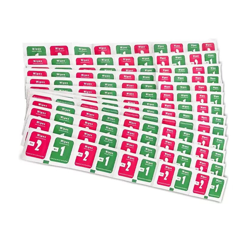 200 pz Salviette per la pulizia a secco e bagnato Adesivo per assorbitore di polvere di carta per lo schermo del telefono Obiettivo della fotocamera posteriore Detergente per carta per la pulizia della polvere ottica