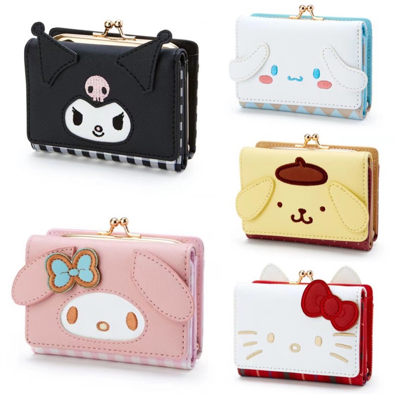 Hello Kitty Tiền, Sáng Tạo Ví Nhỏ Bán Buôn Ví Cầm Tay Mini My Melody Kuromi Móc Khóa Ví Son Môi Ví Kawaii Ly Hợp