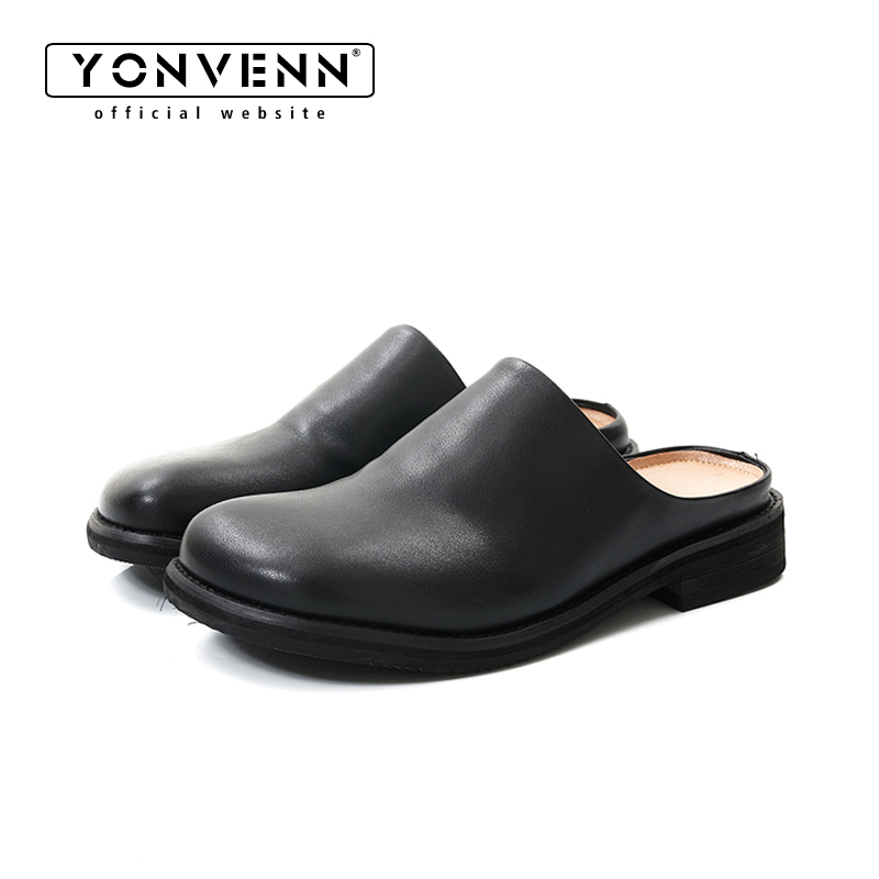 Leren pantoffels voor heren, slip-in-stijl, casual kledingschoenen, luie high-end Cleanfit-muiltjes, zomer, ademend, buiten woon-werkverkeer