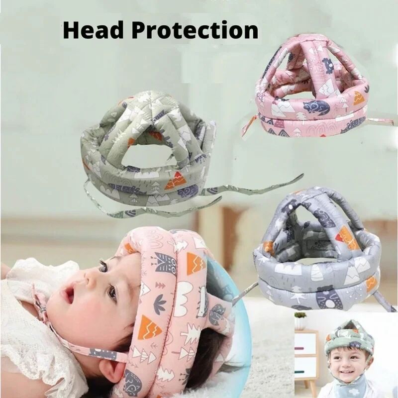 Capacete de proteção para cabeça, almofada anti-queda para crianças aprendem a andar, boné de segurança para bebês