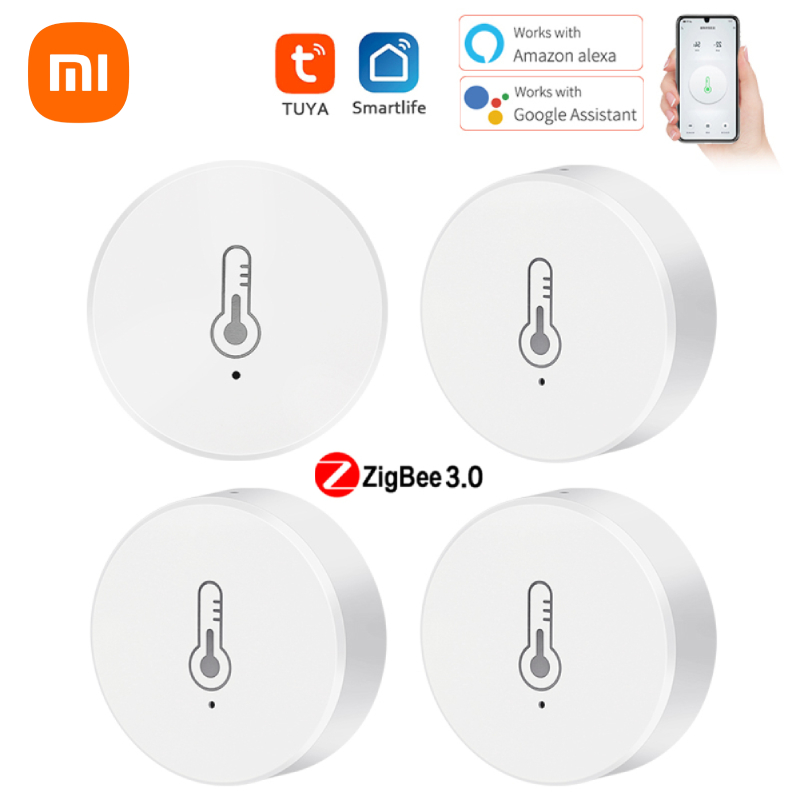 Xiaomi-Sensor inteligente de temperatura y humedad Tuya ZigBee 3,0, Control por aplicación remota, funciona con Alexa y Google Home