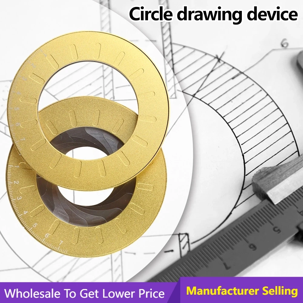 Drawing Ruler Tool Adjustable Stainless Steel Flexible Circle Measuring Tool Rotatable Drawing Circular Compass Geometry Compass
