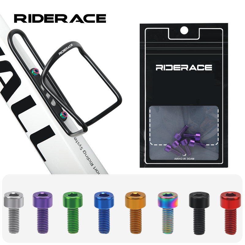 RIDERACE 6 шт./компл. велосипедная клетка для бутылки с водой винты стальные красочные M5 * 12 мм MTB горный велосипед держатель воздушного насоса кронштейн фиксированный болт
