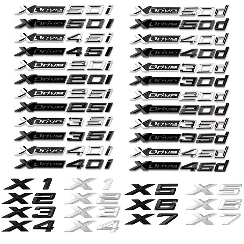 3D Xdrive 20d 30d 35d 40d 50d 20i 25i 30i Emblemat błotnika samochodowego Naklejka na bagażnik do X1 X3 X4 X5 X6 X7 Logo Akcesoria