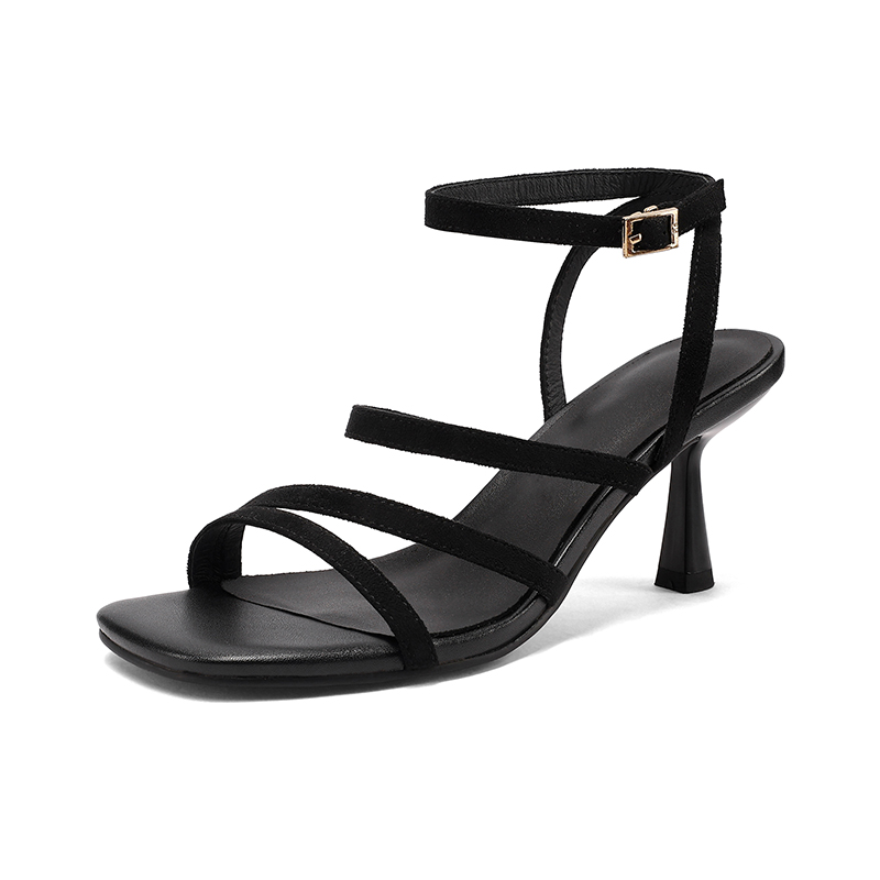 SmallHut Nieuwe 2026 Trend Enkelband Sandalen Zomer Vrouwen Sexy Dame Hoge Hak Rood Zwart Lichtgeel Beige Abrikoos Gesp Sandalen