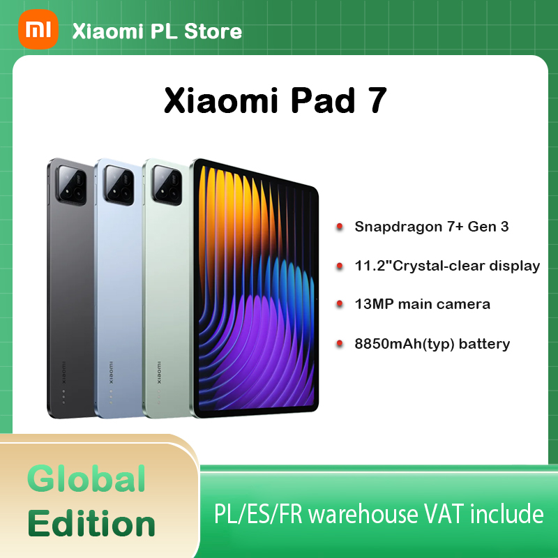 Xiaomi Pad 7 Global Version Mi Tablet Snapdragon 7+ Gen 3 11.2-calowy wyświetlacz 3.2K 144Hz Adreno GPU Ładowanie Turbo 45W 8850mAh