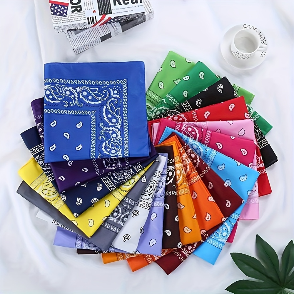 12 ชิ้น (unisex) โพลีเอสเตอร์ Paisley ผ้าบาติกผ้าพันคอ, โพลีเอสเตอร์ hip hop Street Dance ผ้าพันคอขี่จักรยานกลางแจ้ง