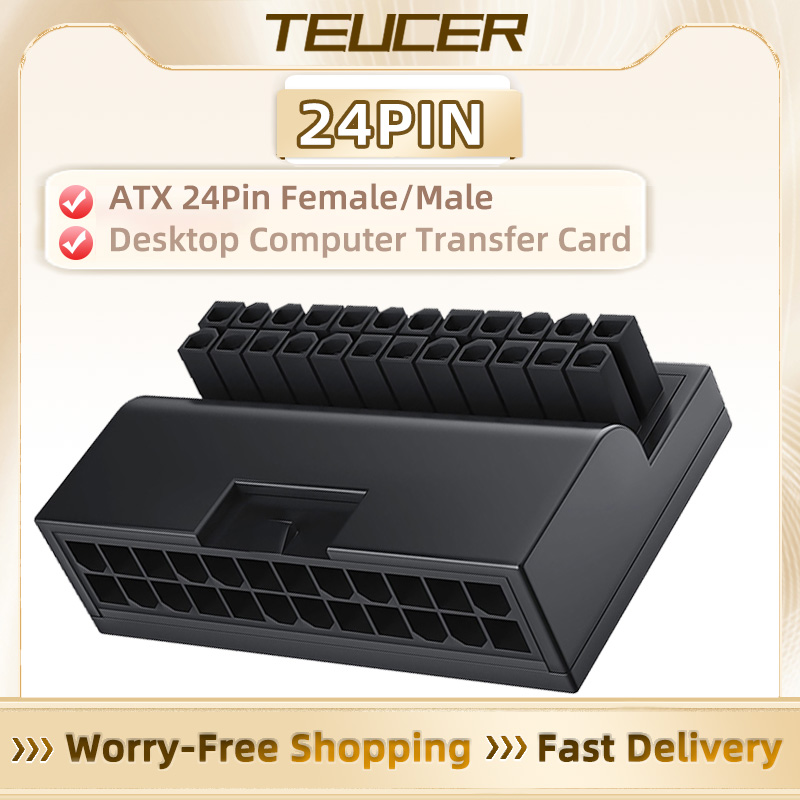 TEUCER Computer ATX 24 Pin Adapter 90 °   Stecker Lenkkopf verschönern Verkabelung Artefakt DIY MOD Montage Zubehör