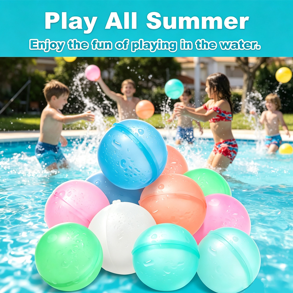 Großhandel Wiederverwendbare Silikon-Wasserbomben, Schnellfüll-Spritzwasserbälle, Sommer-Outdoor-Party-Wasserspielzeug, Wasserschlacht-Spiele
