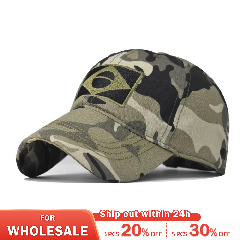 Leger Camouflage Mannelijke Baseball Cap Mannen Geborduurde Brazilië Vlag Caps Buitensport Tactische Dad Hat Casual Jachthoeden