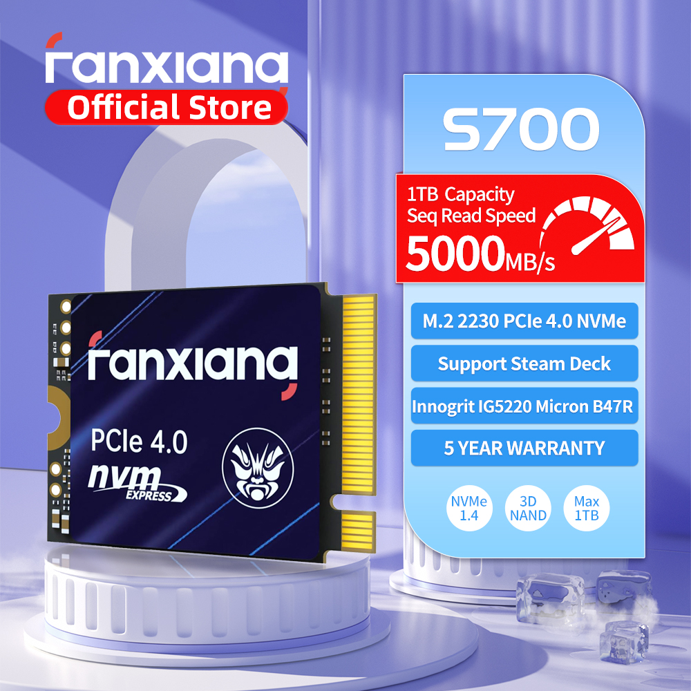 Fanxiang S700 M.2 2230 SSD 5000MB/s 500GB 1TB disco duro PCIe4.0x4 NVMe unidad interna de estado sólido para Steam Deck Surface Pro