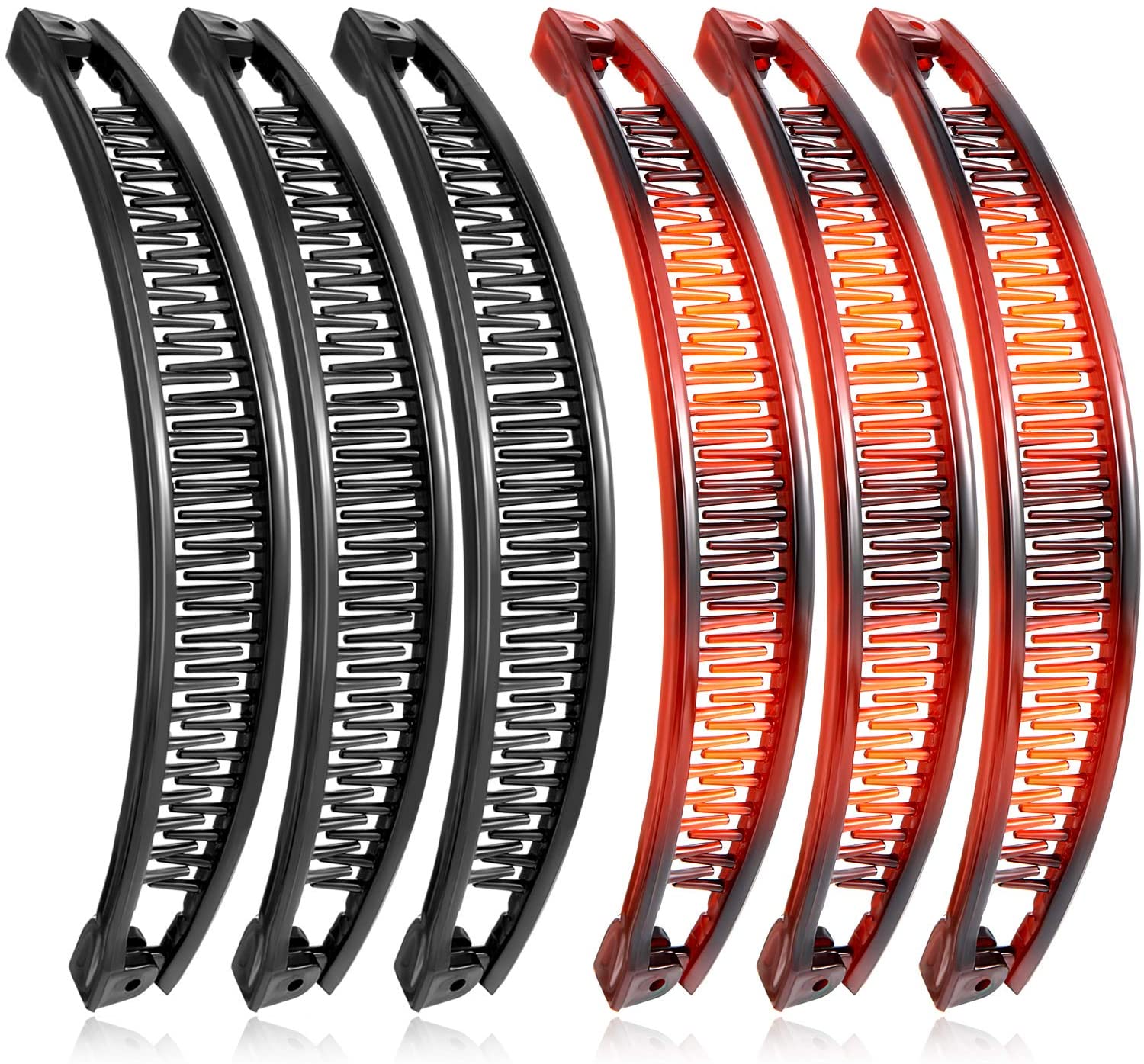 6-delige haarkammen Banaan haarclip Gripkam Fishtail paardenstaart Bananenclip Haarspeldjes voor dames Haaraccessoire