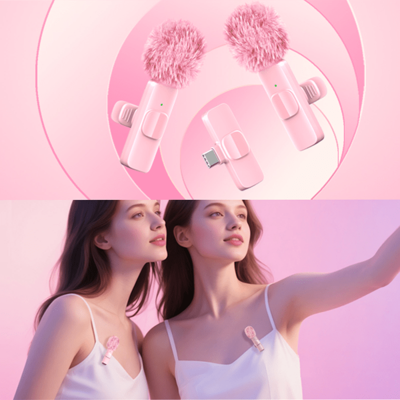 ไมโครโฟนไร้สายแบบหนีบปกเสื้อขนาดเล็กตัดเสียงรบกวน สำหรับ iPhone 15/16/17 iPad Android สำหรับการวิดีโอบล็อกและการสัมภาษณ์ - บันทึกเสียงขนาดกะทัดรัด